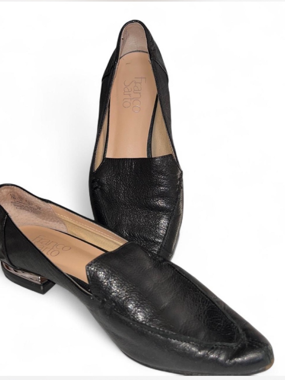Good Pre-owned Franco Sarto Black Leather Loafers for Women